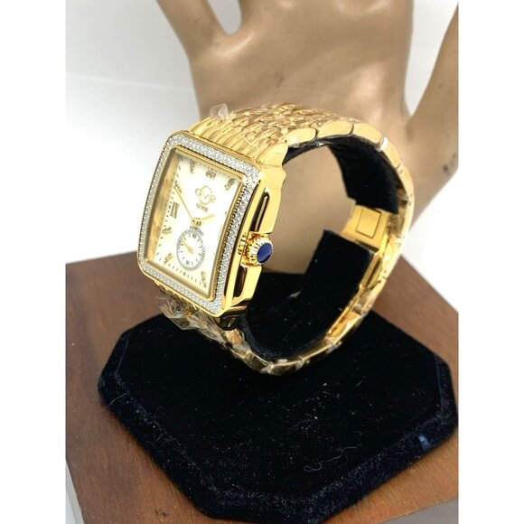 GV2 by Gevril Women's Watch 9256 Swiss Quartz Mother of Pearl Dial Gold Steel - Picture 2 of 13